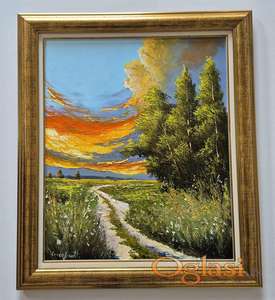 Ulje na platnu - Smiraj dana, prelepa slika!