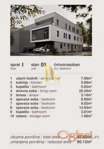 Četvorosoban stan, 81 m², Telep, Novi Sad, 1. sprat