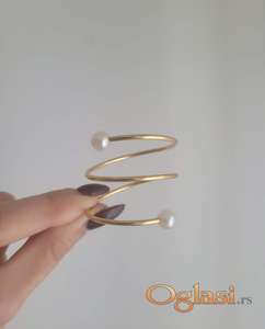 Prsten za salvete-boje zlata/veći beli biser