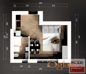 DUNAVSKI PARK, 26m2, Garsonjera, Renovirana