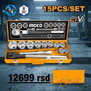 Ingco Set nasadnih ključeva 15/1 3/4" HKTS034151