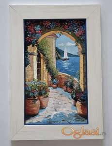 Ulje na lesonitu - Pejzaz sa mora 2, prelepo!