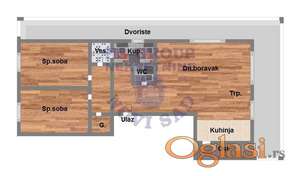 Trosoban stan u izgradnji na Mišeluku