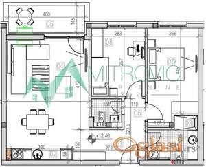 Sremska Kamenica.  69m2. Trosoban stan sa povratom PDV-a!  