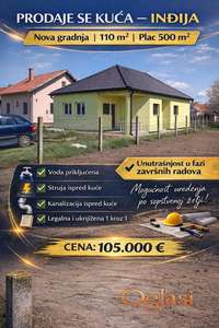 Nova uknjižena 1/1 kuća 111 m2, na placu od 503 m2