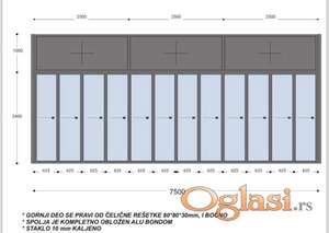 Kaljeno staklo 10mm – 12 panela (240 x 62.5 cm) za portale, terase i pregrade