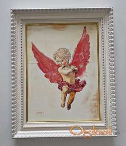 Ulje na platnu - Andjeo u letu, prelepo!