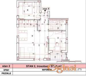 Novo Naselje-direktna prodaja-trosoban stan 57 m2 na poželjnoj top lokaciji-mogućnost povrata PDV-a