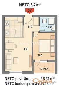 DVOSOBAN STAN – TELEP – 38,31 m²