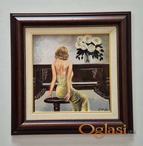 Ulje na platnu - Pijanistkinja, prelepa slika!