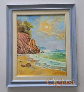 Ulje na platnu - Sunce iznad plaze, prelepa slika!