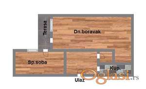 Dvosoban, 45m2 Telep