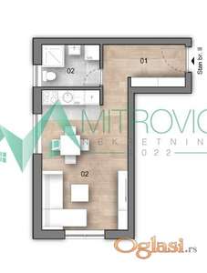 Jednosoban stan sa parkingom, 28m², 1750€/m²!!!(Šifra:1004590)