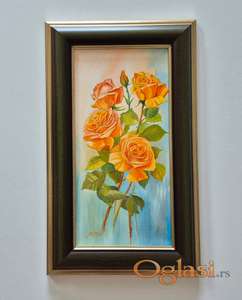 Ulje na platnu - Narandzaste ruze, prelepo!
