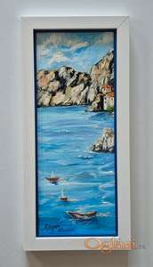 Ulje na lesonitu - Na plavom moru, prelepo!