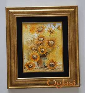 Ulje na platnu - Zlatni suncokreti, prelepo!