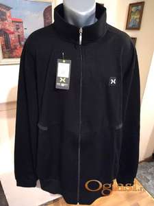 Kvalitetan muski pamucni duks sa kragnom No Copy Veliki model 6XL Crni Novo