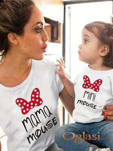 Mama Mouse i Mini Mouse majice Set NOVO