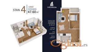 Dvosoban , 47.6 m2 , Temerinski Put 51 , Novogradja