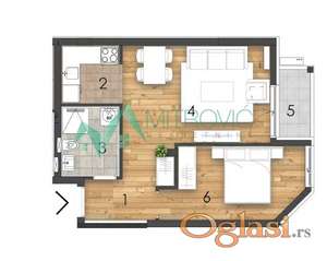 Novi Sad, Socijalno - Dvosoban stan u izgradnji - 44m²