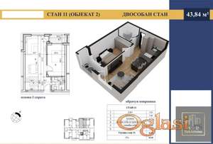 Dvosoban stan 44 m², Adice, Novi Sad, 1. sprat
