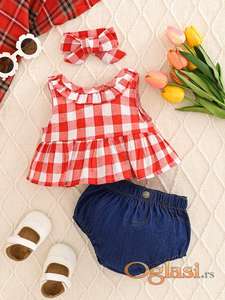 Set sorc, majica i traka 9-12 m NOVO