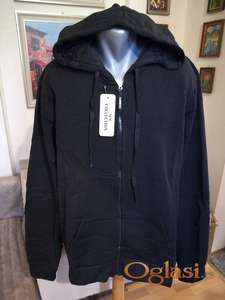 Novi muski pamucni duks sa kapuljacom Vopse Crni 4XL Debeli Zimski Novo