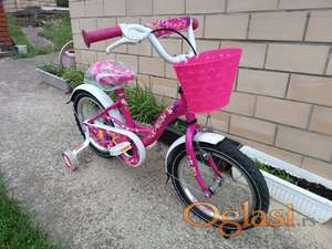 Deciji bicikl X-Kids 16" za devojcice sa pom ljubicasta