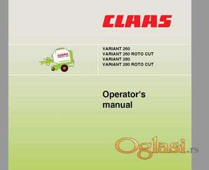 Claas Variant 260 (RC) - 280 (RC) - Uputstvo za rukovanje i održavanje