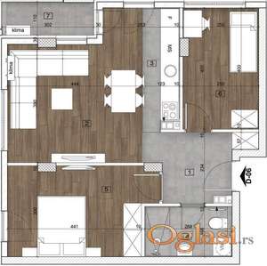 Trosoban stan u kompleksu u izgradnji