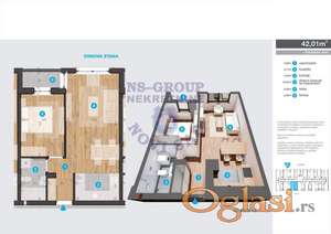 Dvosoban, 42m2 Somborski Bulevar