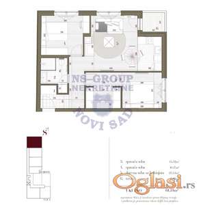 Trosoban stan, 62m2,Telep