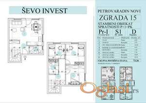 Novi Sad, Petrovaradin Novi, fenomenalan četvorosoban stan u dva nivoa sa pripadajućim dvorištem!