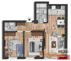 SOMBORSKI BULEVAR, 59m2, Trosoban sa pdv