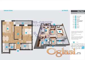 VRHUNSKI KVALITET - 59m2 - PDV