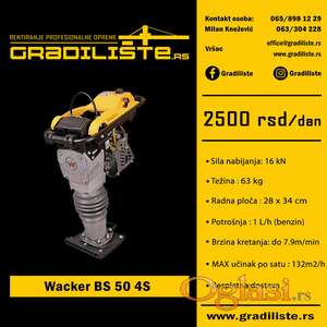 Vibro zaba Wacker Neuson BS 50 4S - izdavanje rentiranje