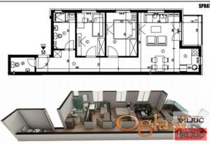 ADICE, 59m2, Trosoban sa pdv