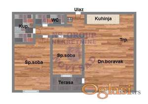 Trosoban stan u Sremskoj Kamenici, 74m2