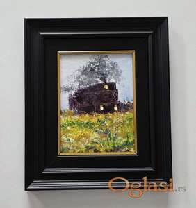 Ulje na platnu - Dolazak lokomotive