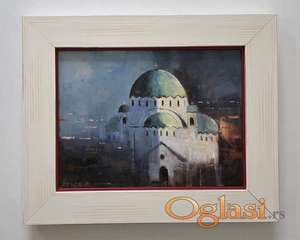 Ulje na platnu - Noc iznad Hrama, prelepa slika!