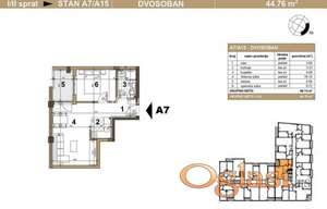 Podbara- Dvosoban stan 45 m2 u Izgradnji-povrat PDV-065/385 8880