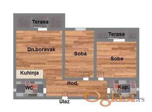 Trosoban - pdv - 67m2 - parking mesto