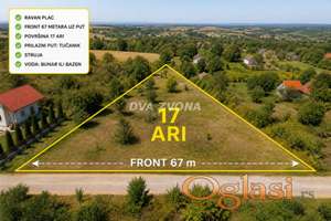 Odličan plac u Čortanovcima – 17 ari, ravan, širok front- 67m!