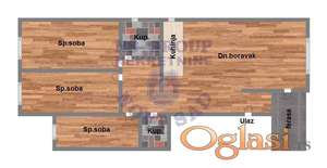 Troiposoban stan u Veterniku, 76m2