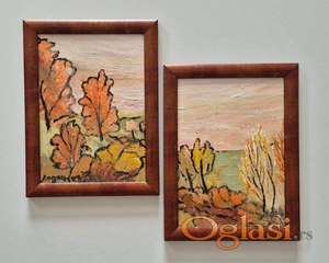 Ulje na lesonitu - Jesen, 2 slike.