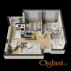 Trosoban stan na Telepu, Novi Sad, 52.93 m², 2. sprat