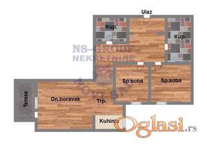 Trosoban stan u Petrovaradinu,70m2