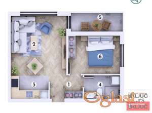 ADICE, 44m2, Dvosoban sa pdv