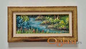 Ulje na lesonitu - Zubor male reke, prelepo!