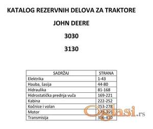 John Deere 3030 - 3130 Katalog delova